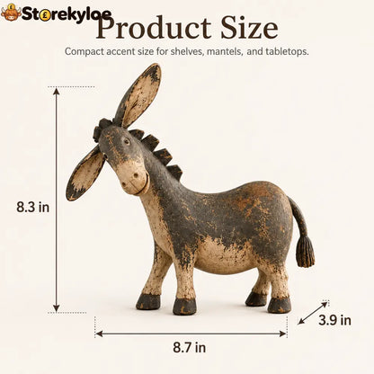 Farmhouse Donkey Figurine, Rustic Country Shelf Decor Perfect Gift for Animal Lovers