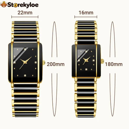 ⌚fashion Ceramic Square Quartz Watch