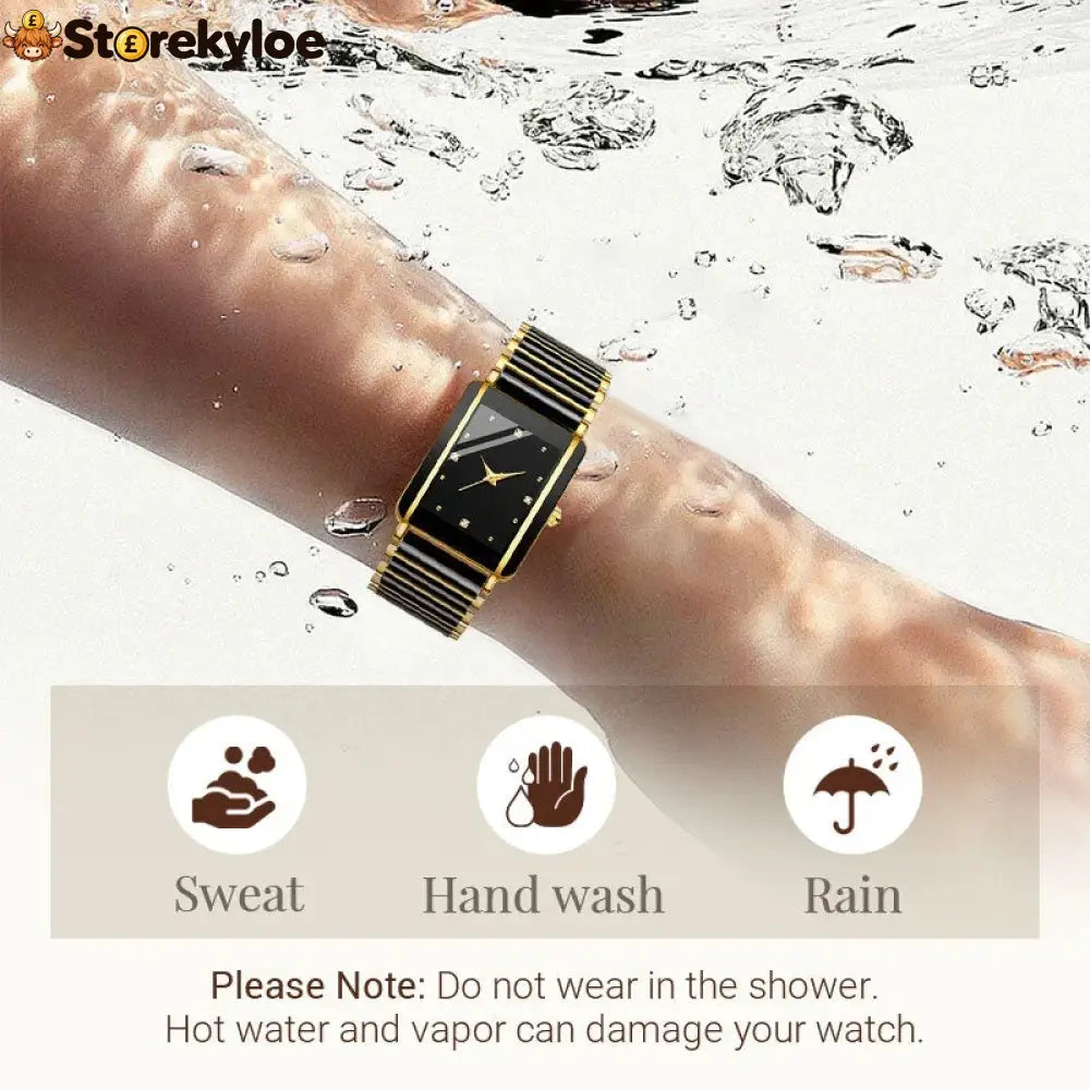 ⌚fashion Ceramic Square Quartz Watch