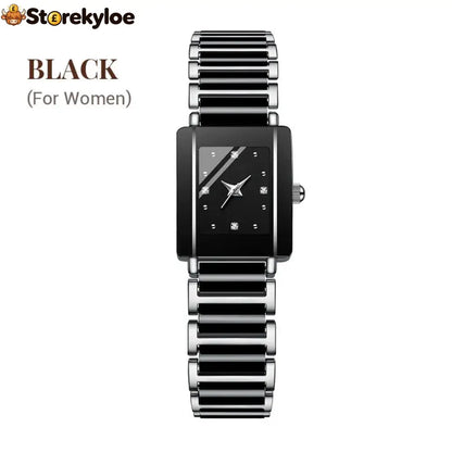 ⌚fashion Ceramic Square Quartz Watch - For Women / Black