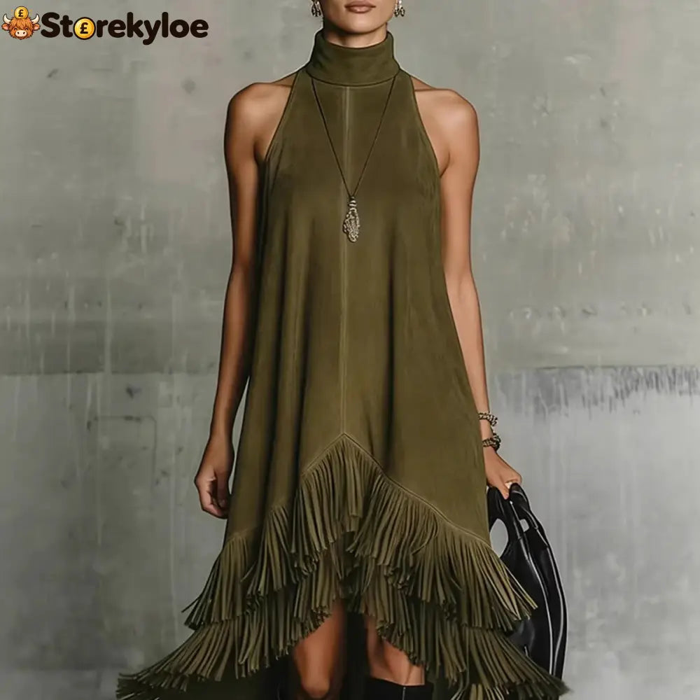 Fashion Tassel Vest Women’S Slim Sleeveless Vest Dress