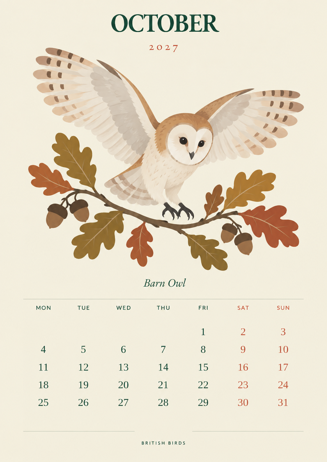 🐦 British Birds 2027 Wall Calendar  Nature Close to Home——A Year of Familiar Birds, Beautiful Blooms & Little Moments of Joy