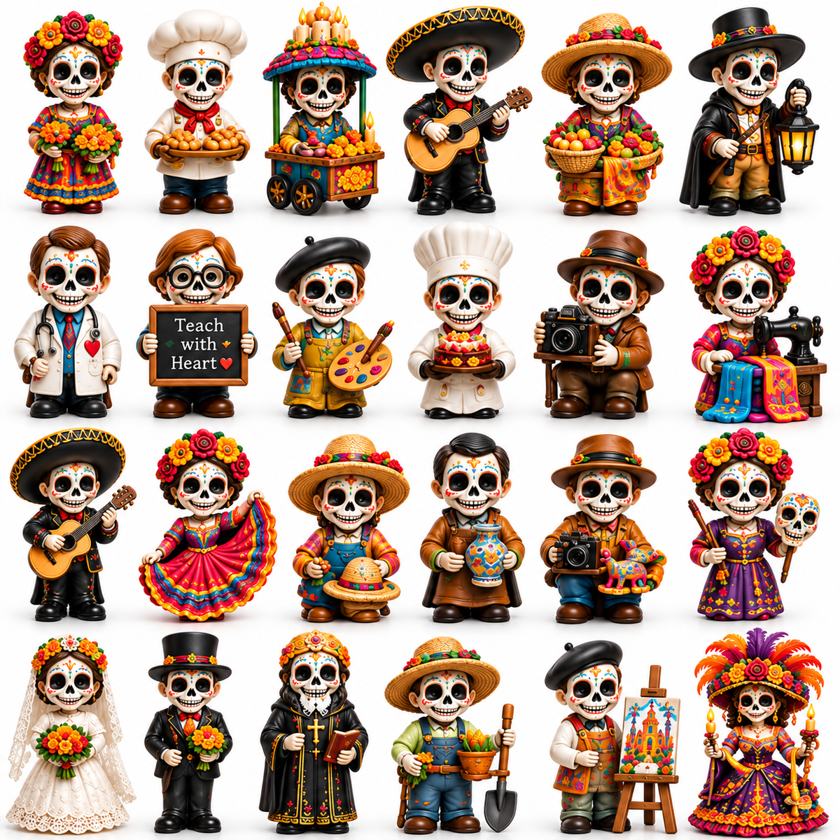 24 Days of Día de Muertos Professions 2026 – 24-Day Collectible Countdown Calendar with 24 Unique Profession Miniatures, Colorful Day of the Dead Gift Collection - image 10
