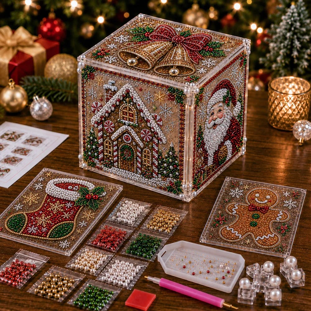 3D Christmas Diamond Painting Gift Box DIY Kit