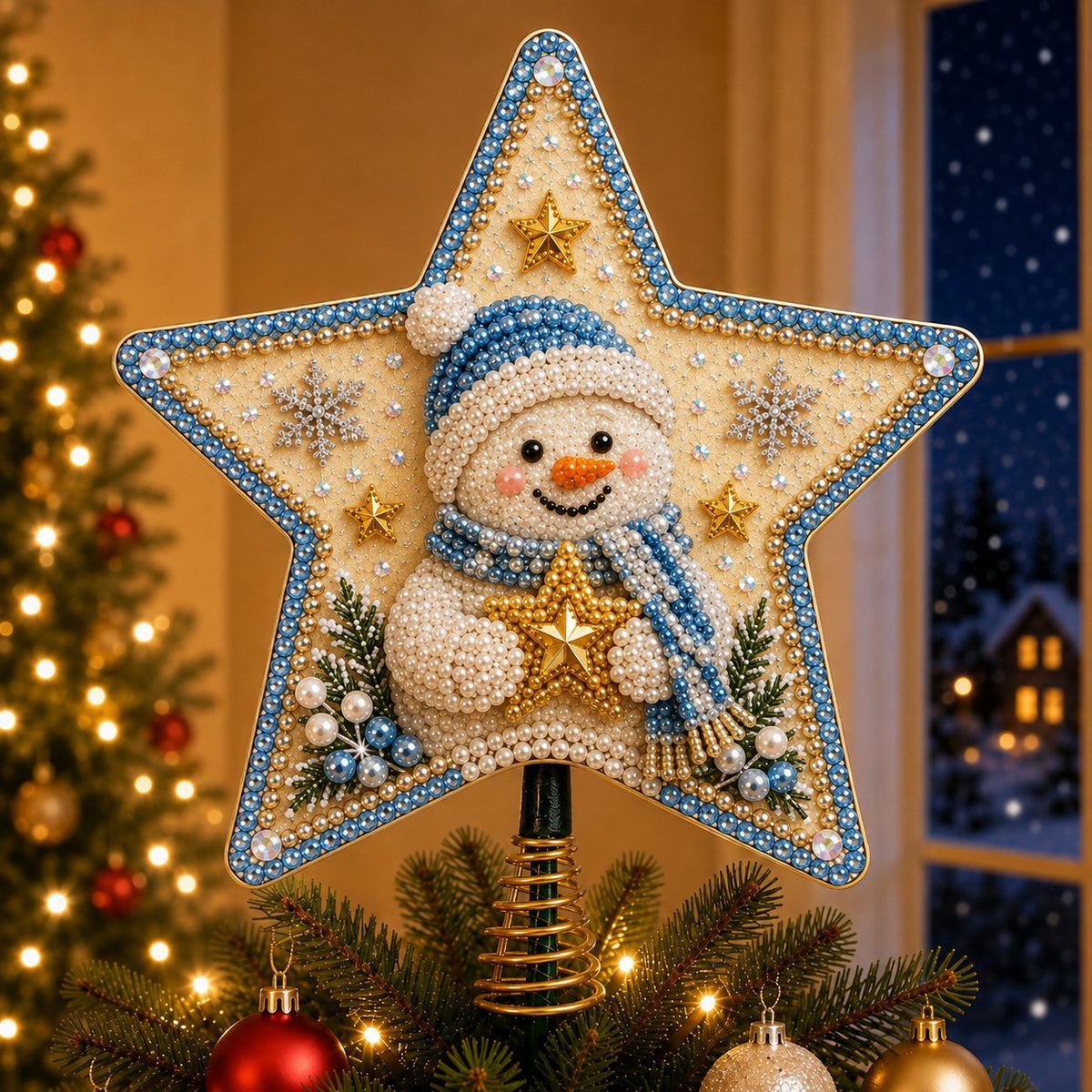 🎉 Pearl Diamond Art Christmas Tree Topper DIY Kit