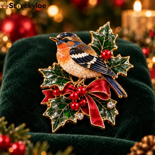 🎄✨Festive Bird & Holly Christmas Brooch 🎄✨ - 1
