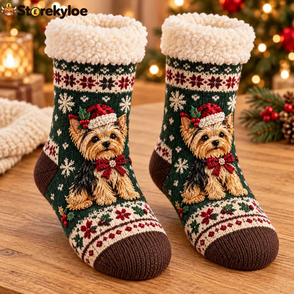 🎄 FESTIVE PUP CHRISTMAS KNITTED SOCKS COLLECTION - A