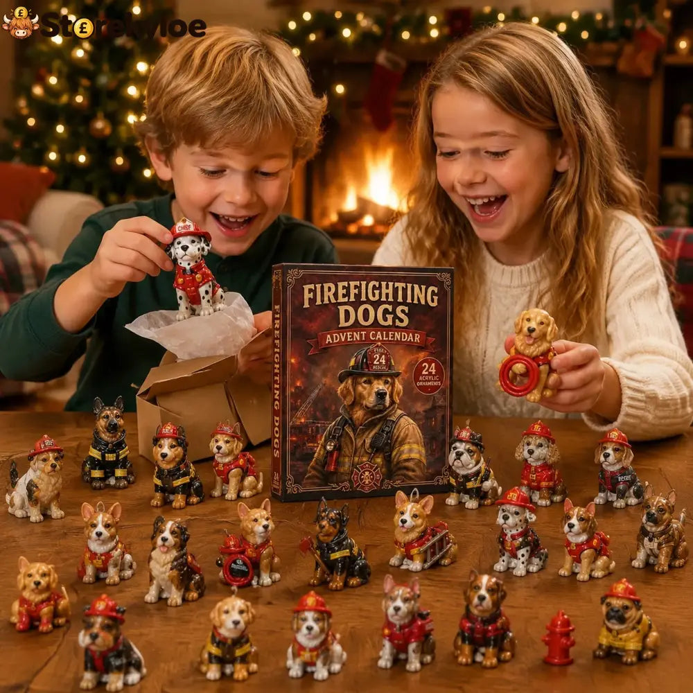 Firefighting Dogs Advent Calendar 2026 - 24-Day Festive Countdown Acrylic Charms Blind Box