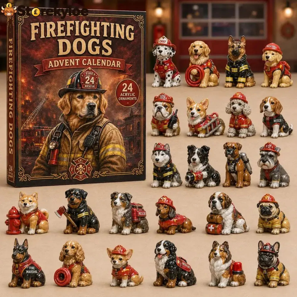 Firefighting Dogs Advent Calendar 2026 - 24-Day Festive Countdown Acrylic Charms Blind Box