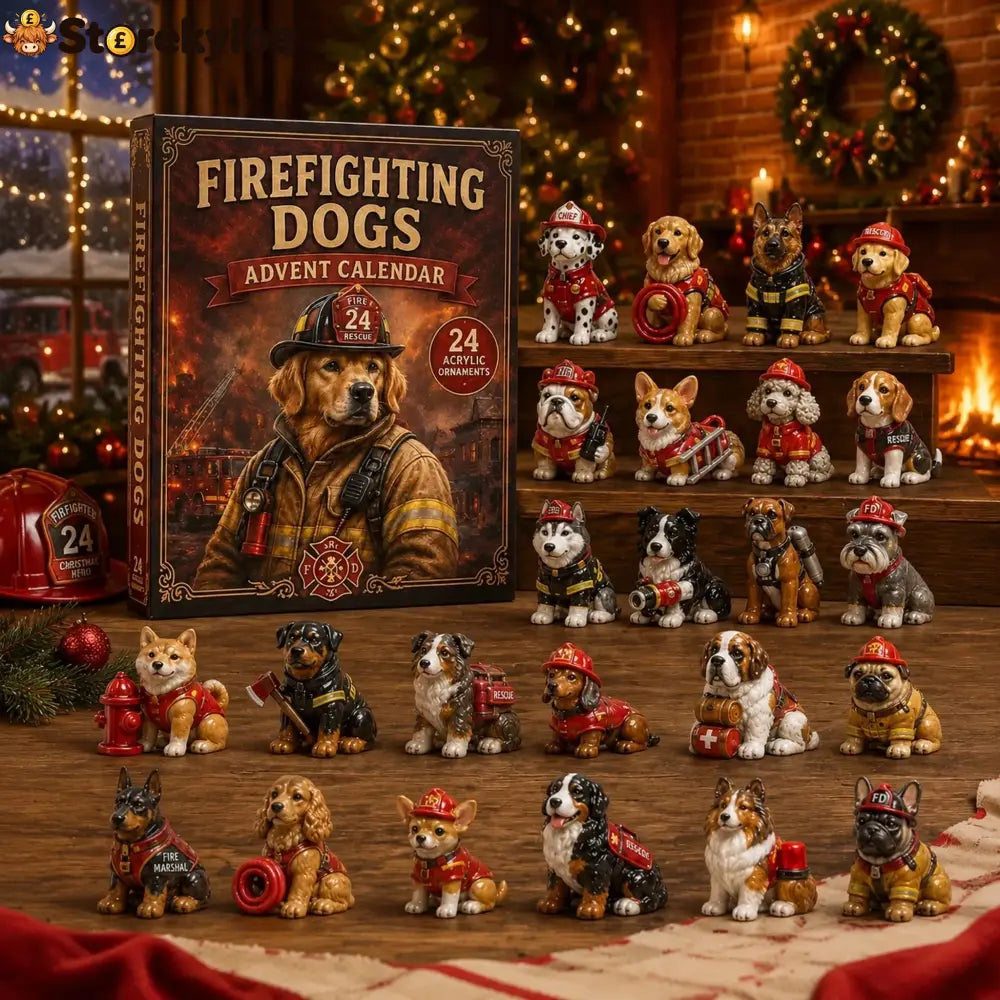 Firefighting Dogs Advent Calendar 2026 - 24-Day Festive Countdown Acrylic Charms Blind Box