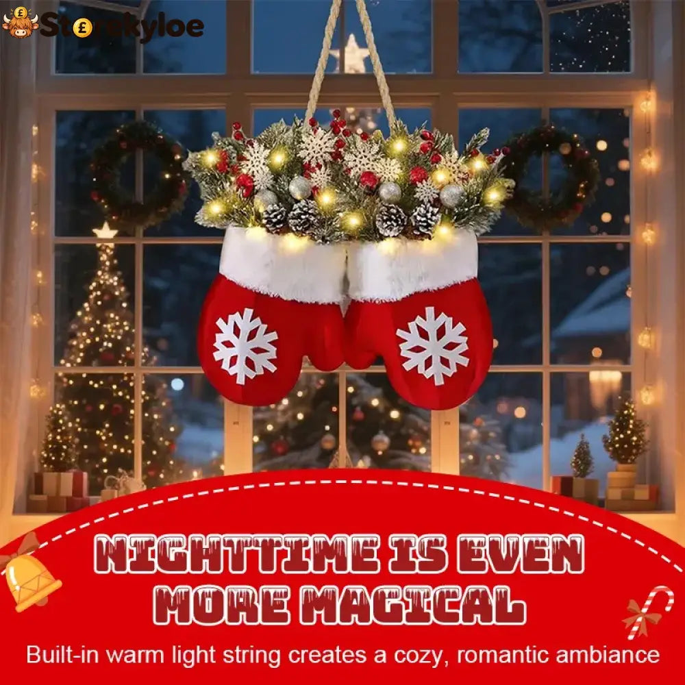 🎅 Flashing Christmas Glove Wreath · Create a warm and cosy Christmas atmosphere