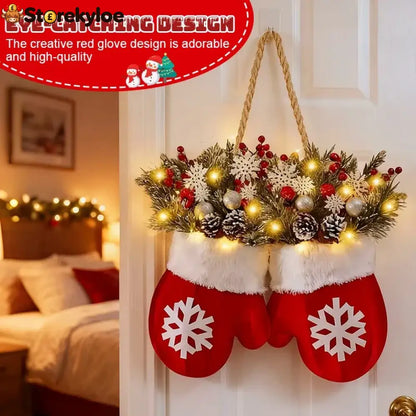 🎅 Flashing Christmas Glove Wreath · Create a warm and cosy Christmas atmosphere