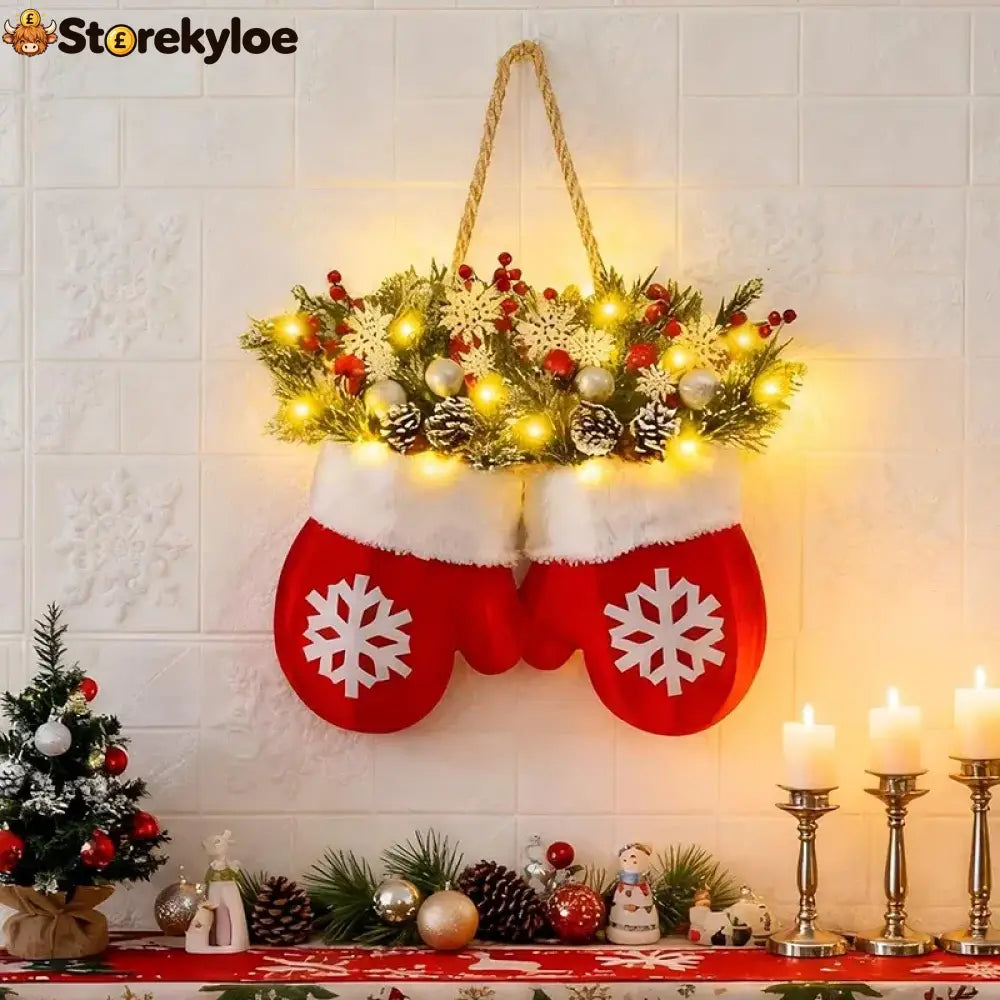 🎅 Flashing Christmas Glove Wreath · Create a warm and cosy Christmas atmosphere