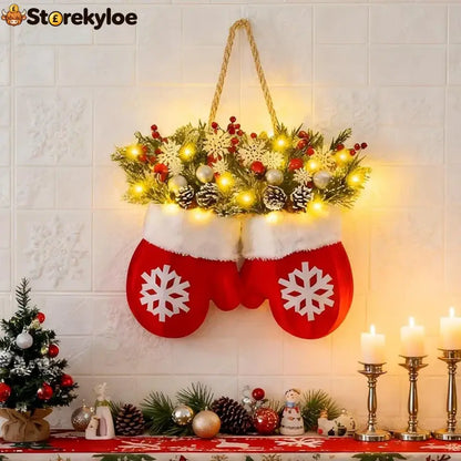 🎅 Flashing Christmas Glove Wreath · Create a warm and cosy Christmas atmosphere