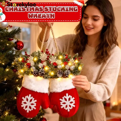 🎅 Flashing Christmas Glove Wreath · Create a warm and cosy Christmas atmosphere