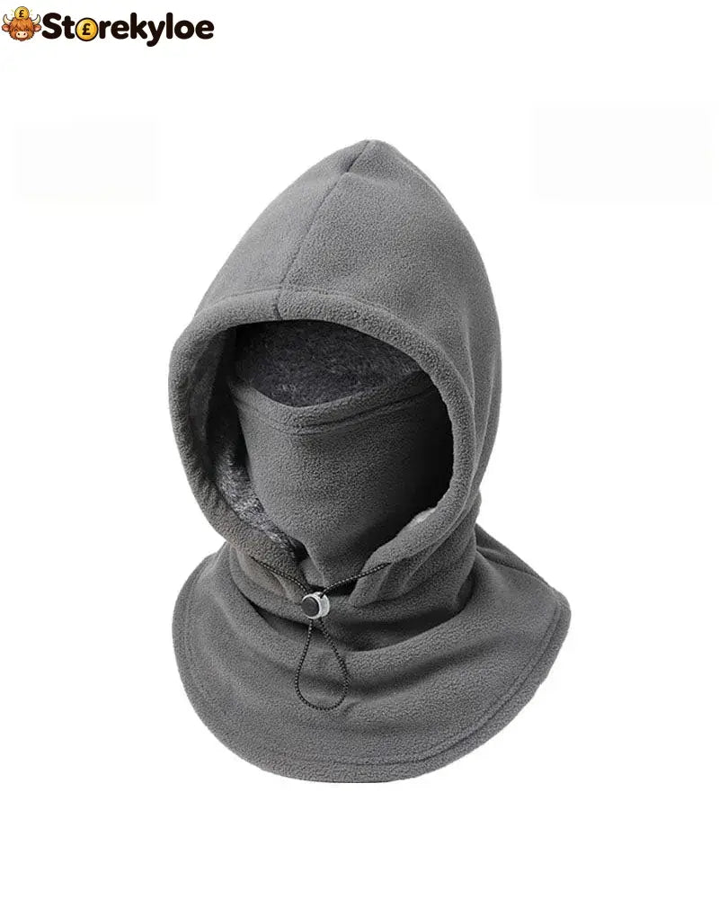 Fleece Double Layer Integrated Hat - Gray