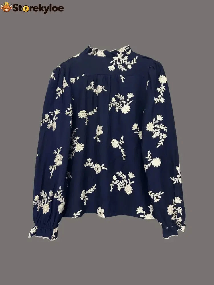 Flower Button Up Long Sleeve Shirt