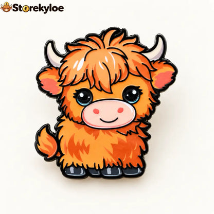 🐄fluffy Long-haired Cow Enamel Pin Cute Furry Cattle Lapel Pin Gift For Farm Animal Lovers