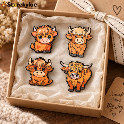 🐄fluffy Long-haired Cow Enamel Pin Cute Furry Cattle Lapel Pin Gift For Farm Animal Lovers