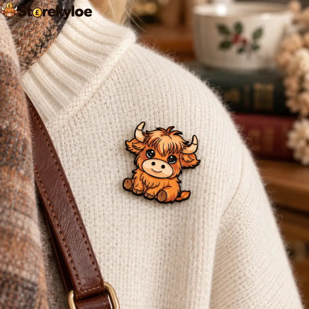 🐄fluffy Long-haired Cow Enamel Pin Cute Furry Cattle Lapel Pin Gift For Farm Animal Lovers