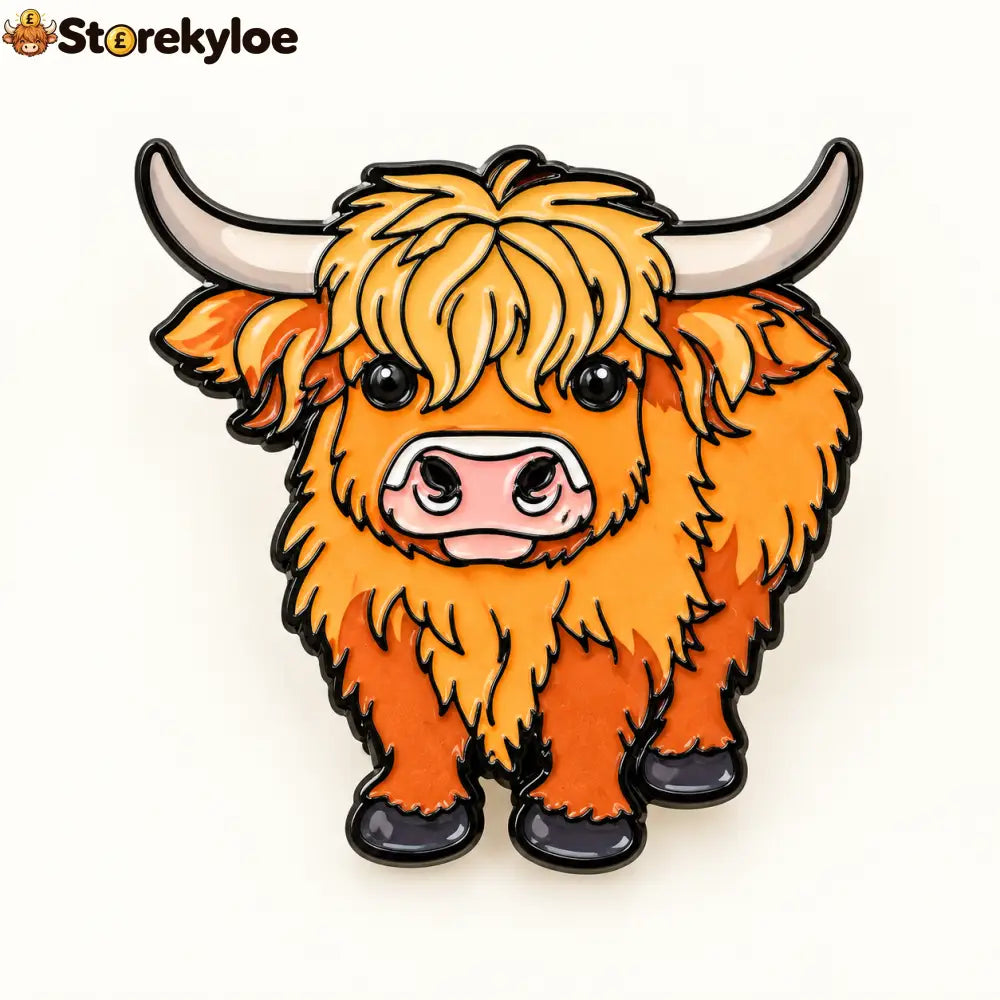 🐄fluffy Long-haired Cow Enamel Pin Cute Furry Cattle Lapel Pin Gift For Farm Animal Lovers - Realistic Longhorn Cow Pin