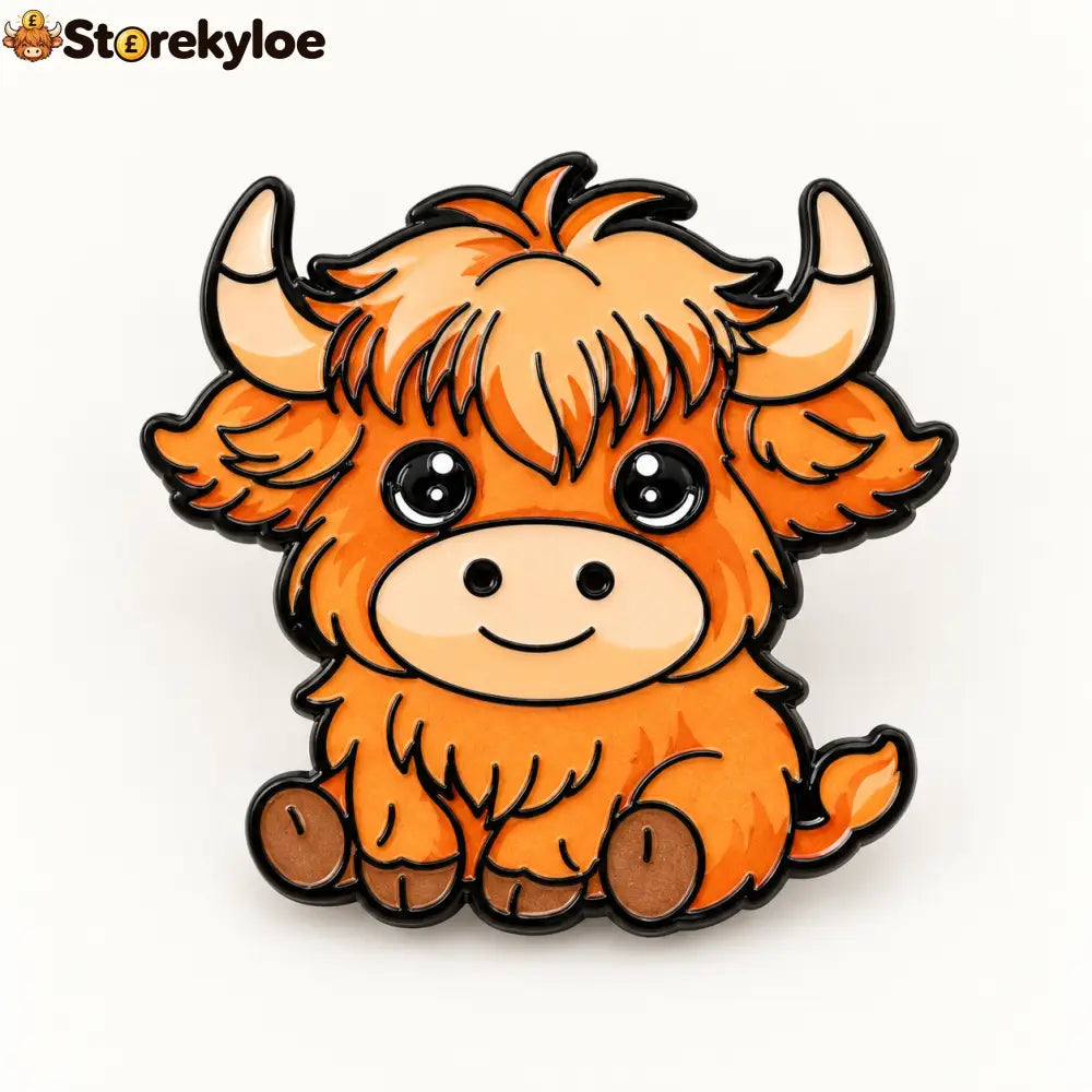 🐄fluffy Long-haired Cow Enamel Pin Cute Furry Cattle Lapel Pin Gift For Farm Animal Lovers - Cute Sitting Calf Pin