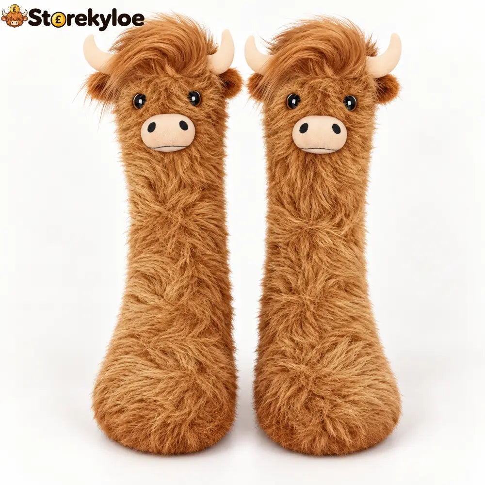 🐂fluffy Shaggy Cow Slipper Socks Cute Cozy Winter Socks For Festive Days - Socks