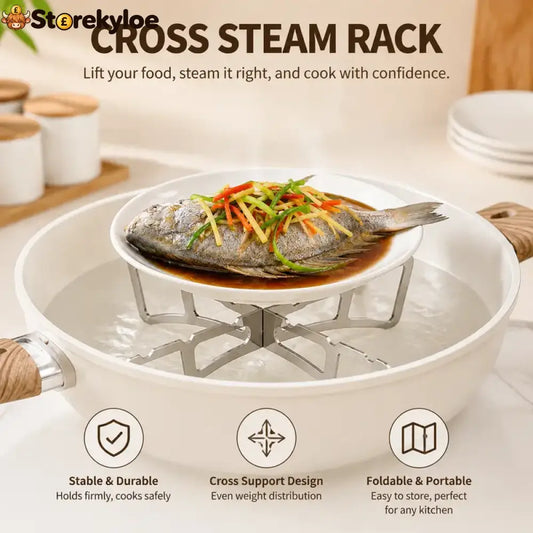Foldable Stainless Steel Cross Steam Rack