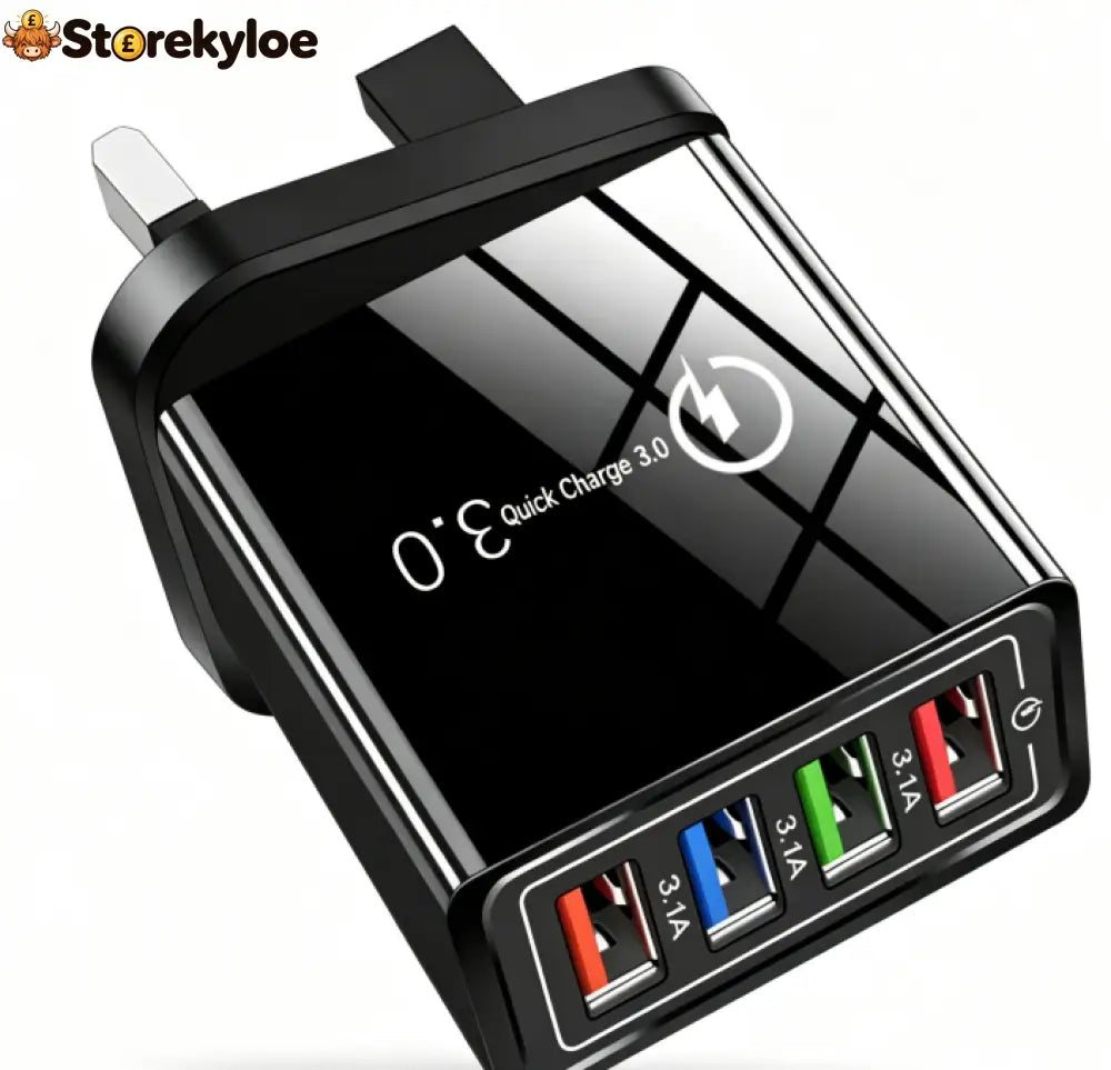Four-Port Travel Charger for Extended Phone Battery Life