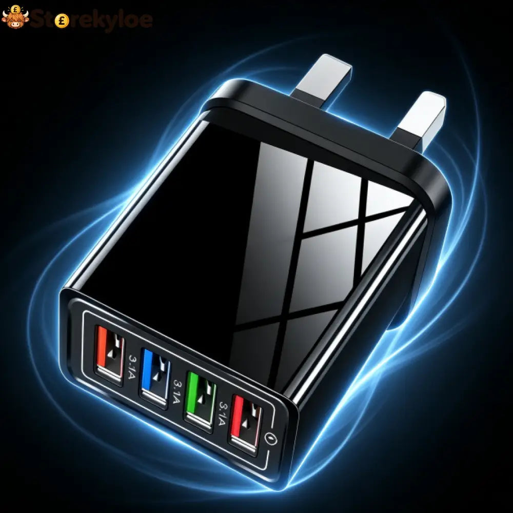 Four-Port Travel Charger for Extended Phone Battery Life
