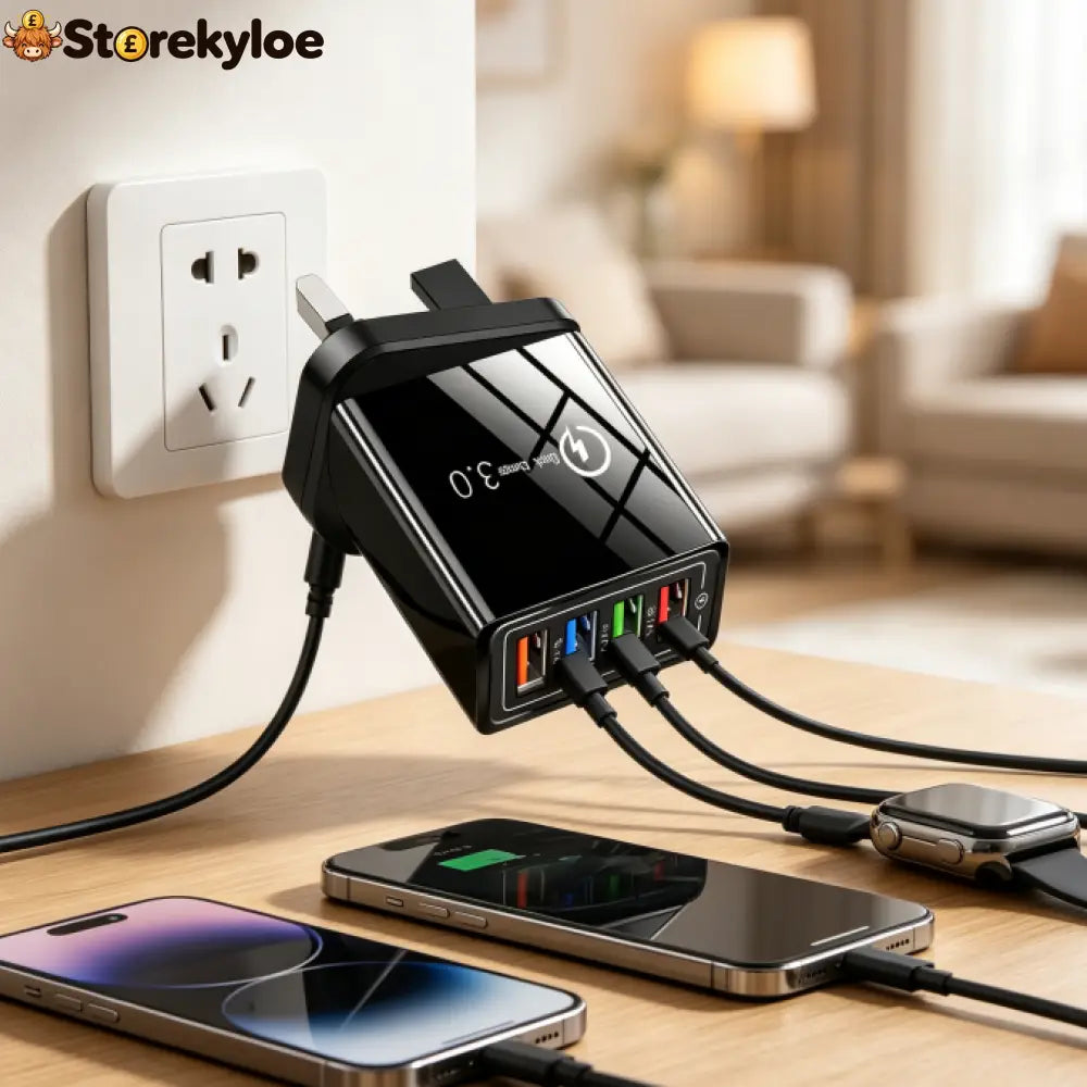 Four-Port Travel Charger for Extended Phone Battery Life