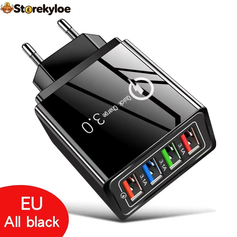 Four-Port Travel Charger for Extended Phone Battery Life - EU / BUY 1