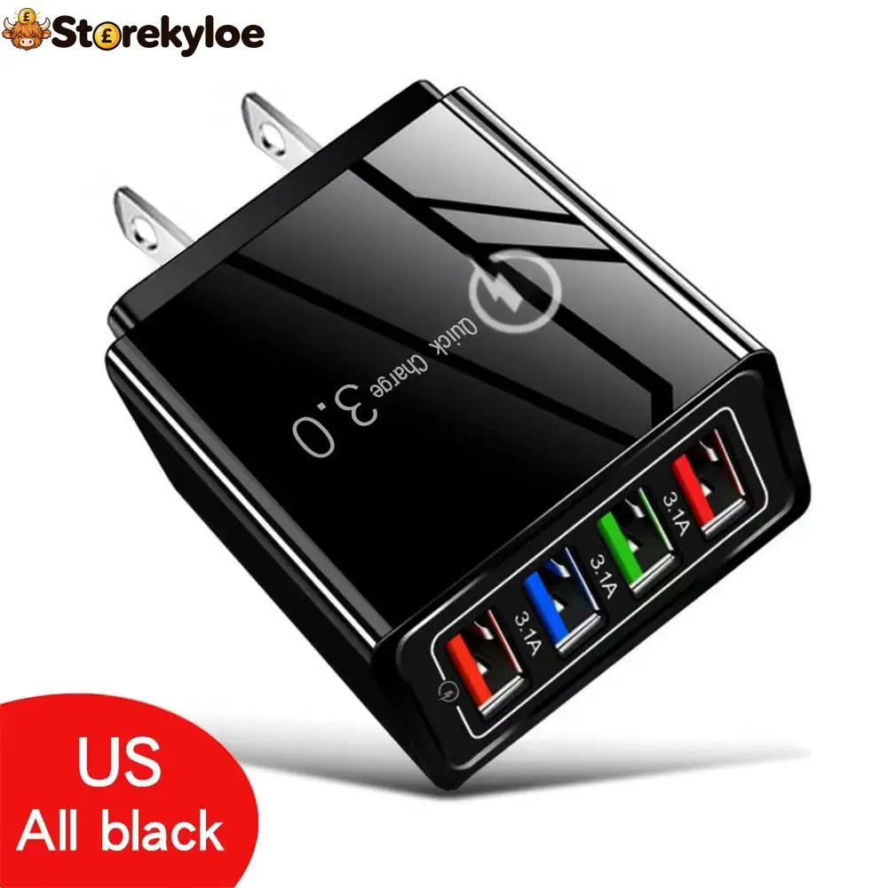 Four-Port Travel Charger for Extended Phone Battery Life - US / BUY 1