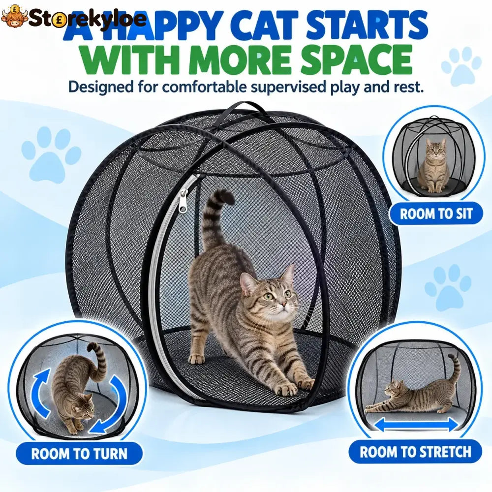 🐱🌿 Freshair Cat Haven™ – Pop-up Mesh Playpen