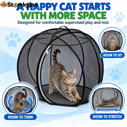 🐱🌿 Freshair Cat Haven™ – Pop-up Mesh Playpen