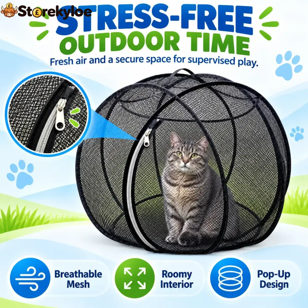 🐱🌿 Freshair Cat Haven™ – Pop-up Mesh Playpen