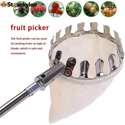 🍎 Fruit Picker with Collection Basket - Fruit picker only – galvanized iron - Tools