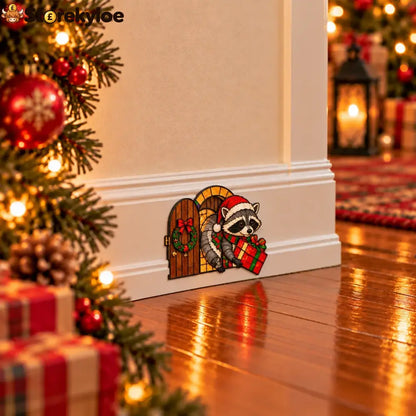 🏅Funny Christmas Baseboard Decorations – 5 Playful Holiday Designs - 🦝 Sneaky Raccoon