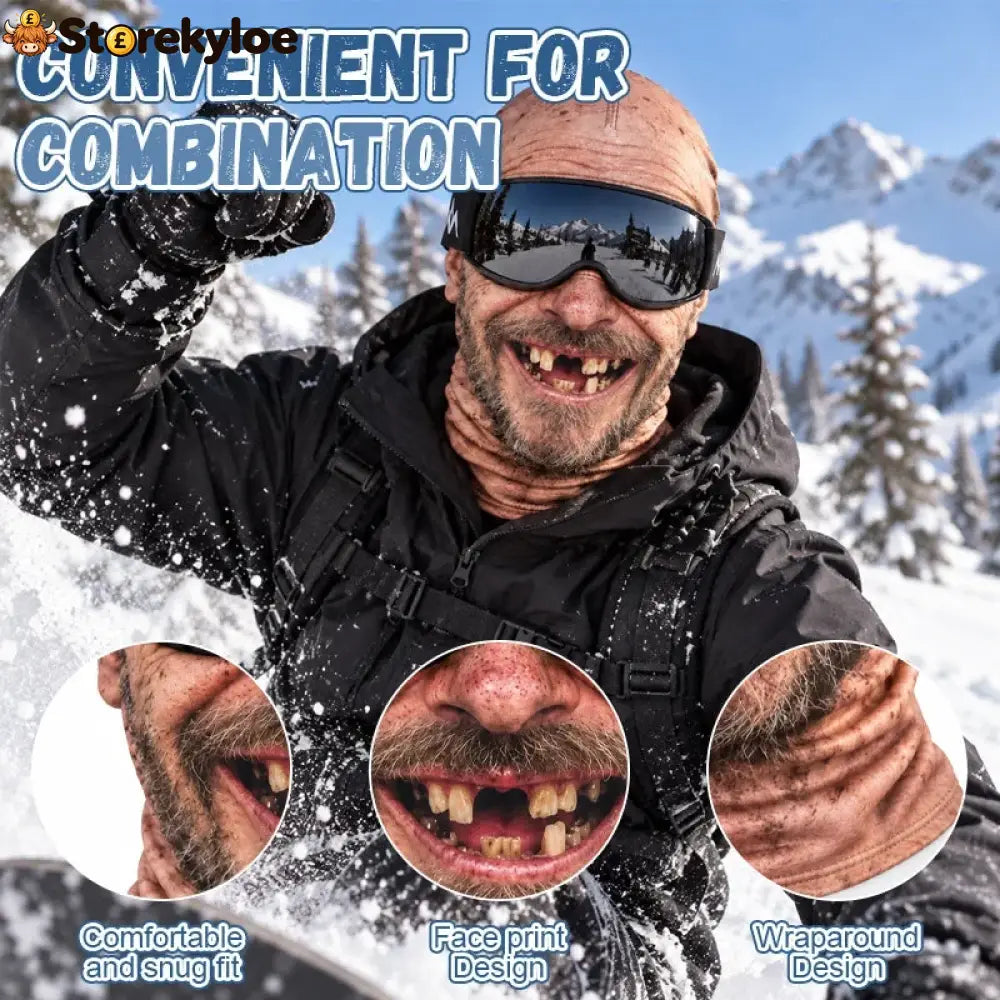 Funny Realistic Face Ski Mask – Hilarious Winter Party Gear for Outdoor Groups