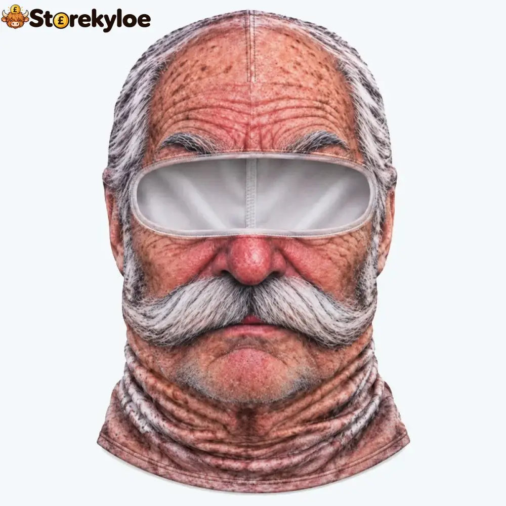 Funny Realistic Face Ski Mask – Hilarious Winter Party Gear for Outdoor Groups - Bearded style