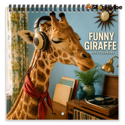 🦒 Funny Giraffe 2027 Wall Calendar – Music Sass & Long-Necked Charm - 2027 CALENDAR