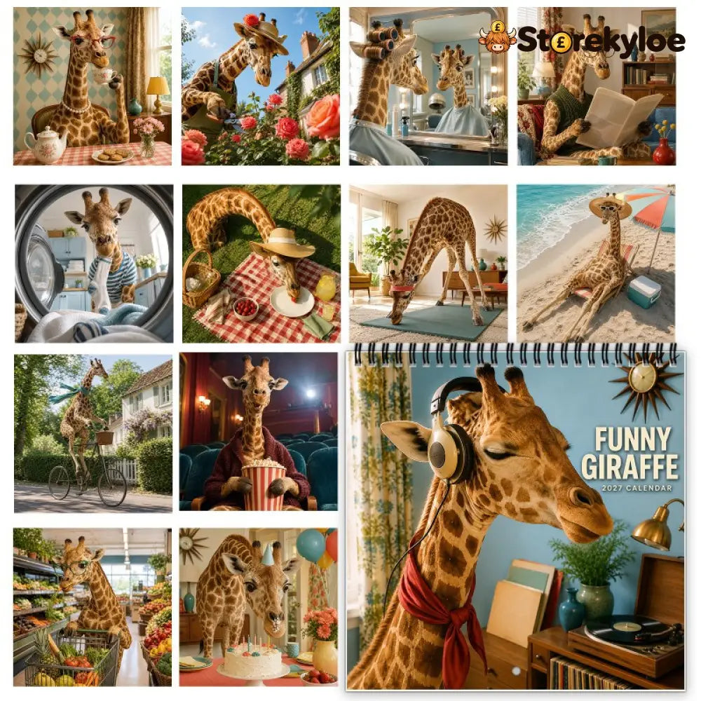 🦒 Funny Giraffe 2027 Wall Calendar – Music Sass & Long-Necked Charm - 2027 CALENDAR