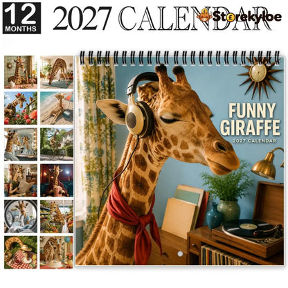 🦒 Funny Giraffe 2027 Wall Calendar – Music Sass & Long-Necked Charm - 2027 CALENDAR