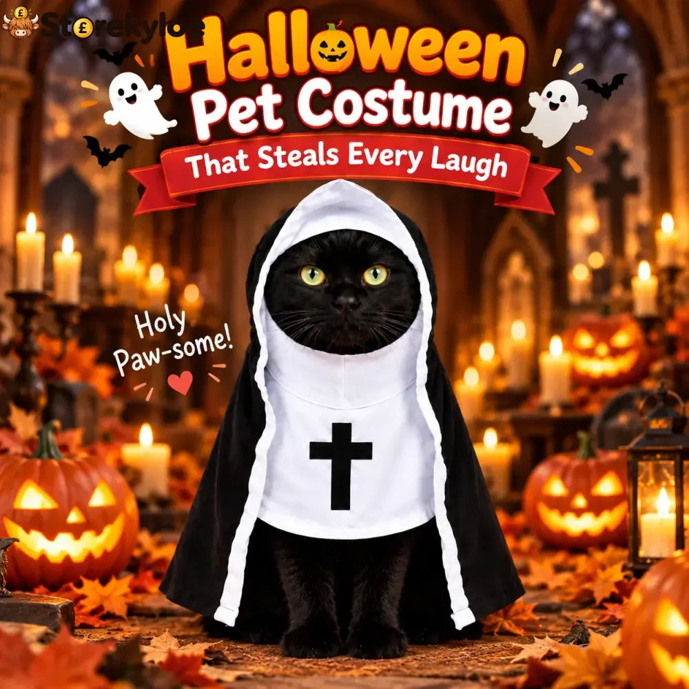 Funny Nun Pet Costume – Hooded Halloween Robe for Cats & Small Dogs Photo & Party Costume