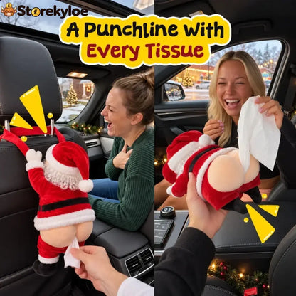 Funny Santa Butt Tissue Box - One