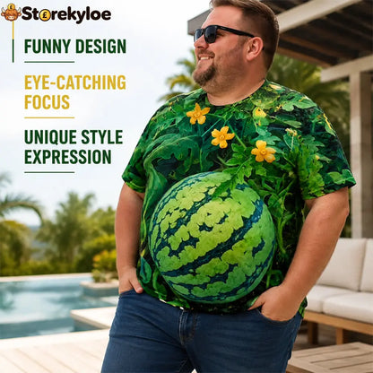 🍉 Funny Watermelon Print T-Shirt Set