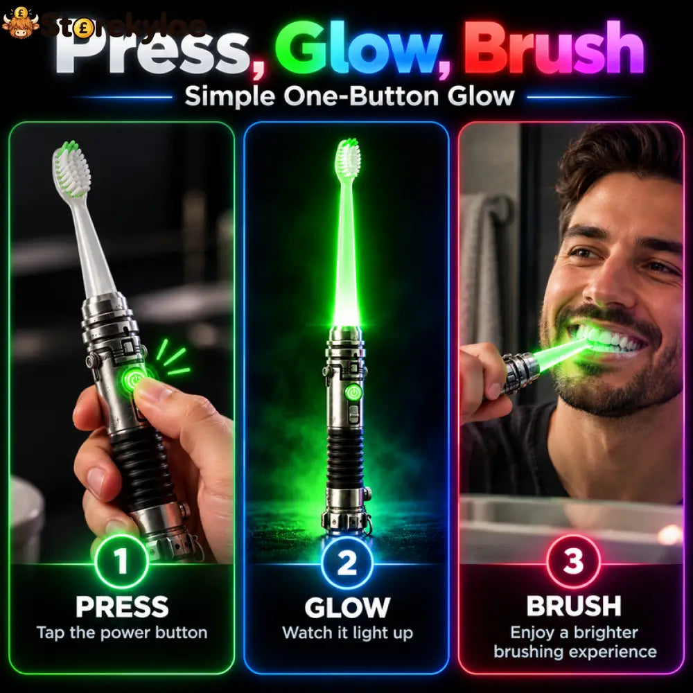 Galactic Glow Toothbrush – LED Light-Up Manual Toothbrush