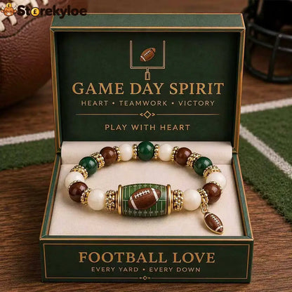 🏈game Day Spirit Football Beaded Bracelet - Football Beaded Bracelet