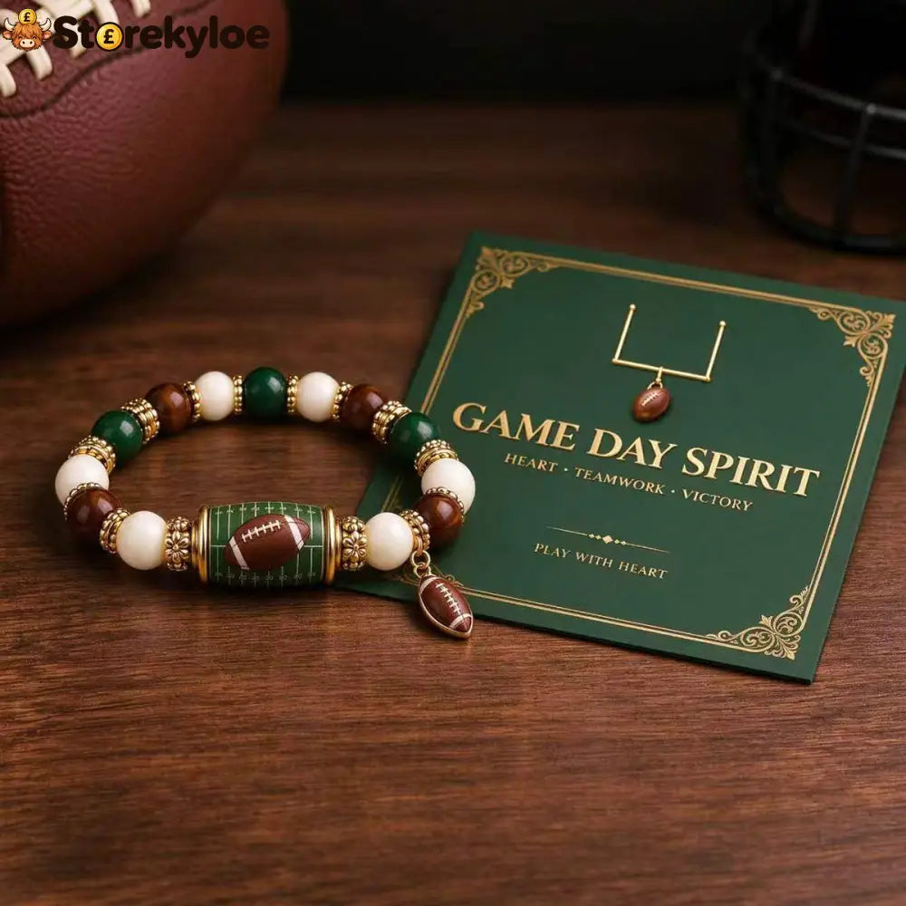 🏈game Day Spirit Football Beaded Bracelet - Football Beaded Bracelet