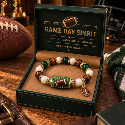 🏈game Day Spirit Football Beaded Bracelet - Football Beaded Bracelet
